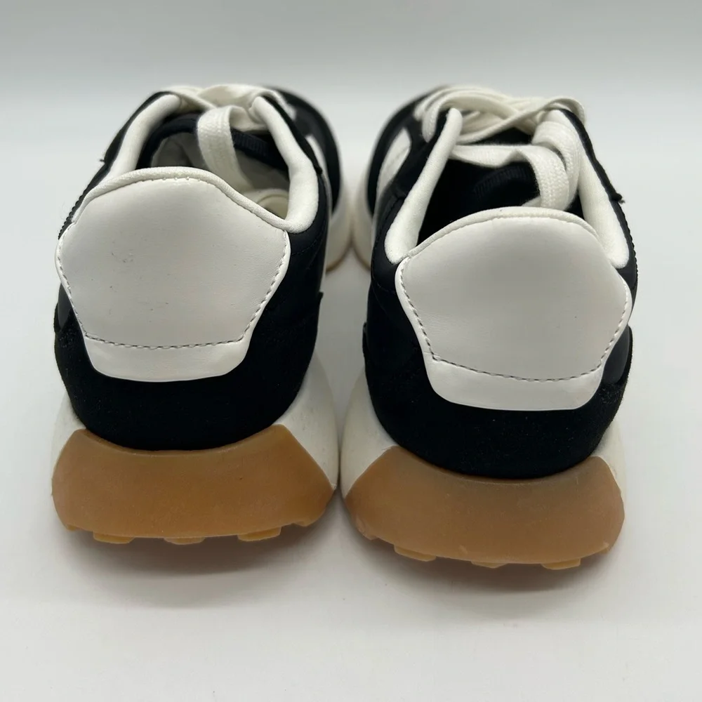 Steve Madden Kendrix Black White Lace-Up Sneakers Women’s Sz 8 New With Box - Picture 6 of 10